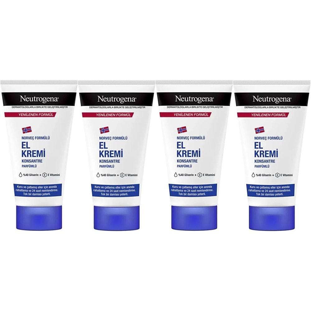 Neutrogena El Bakım Kremi 50ML Parfümlü (4 Lü Set)