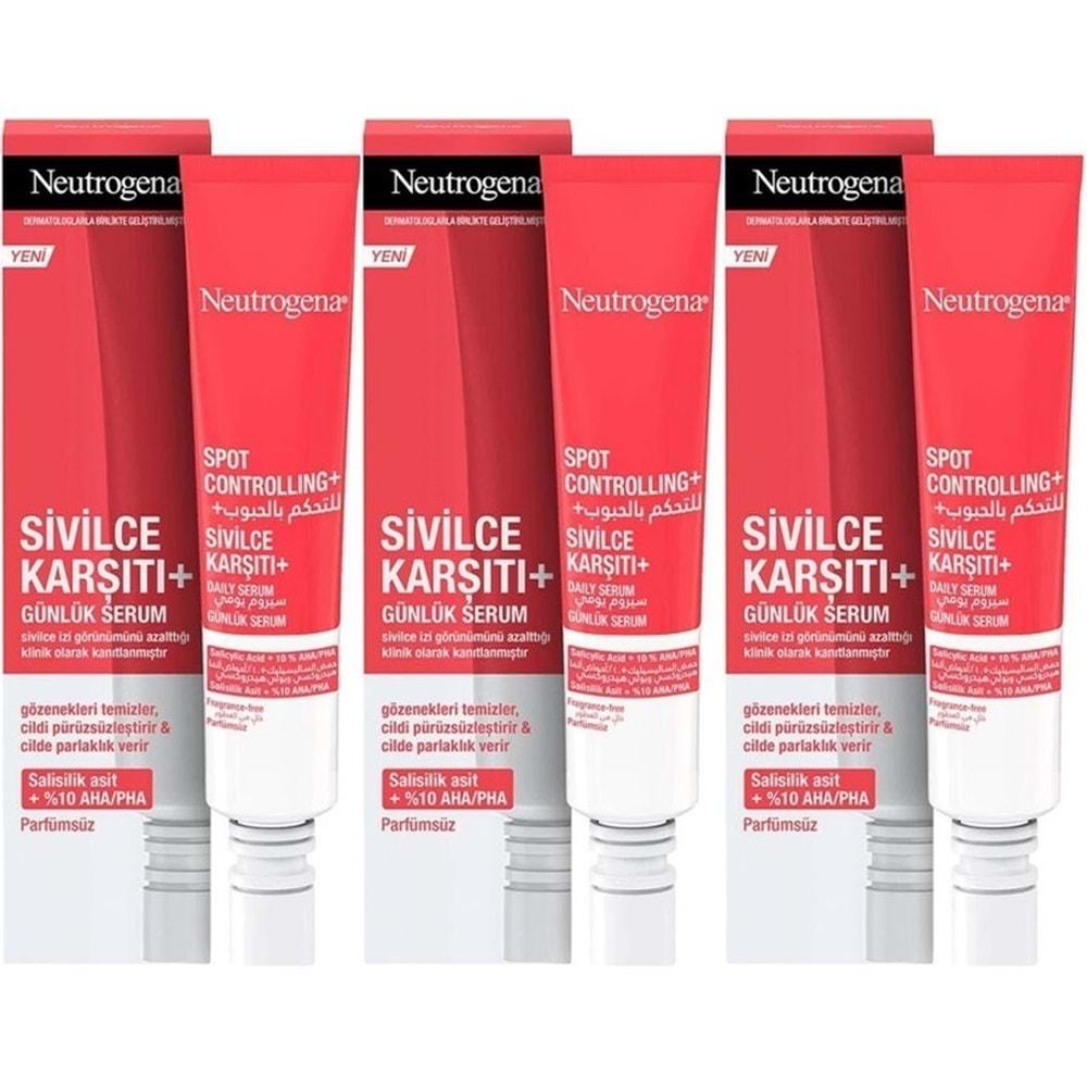 Neutrogena Spot Controlling Sivilce Karşıtı Serum 30ML (3 Lü Set)