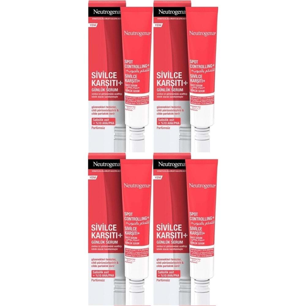 Neutrogena Spot Controlling Sivilce Karşıtı Serum 30ML (4 Lü Set)