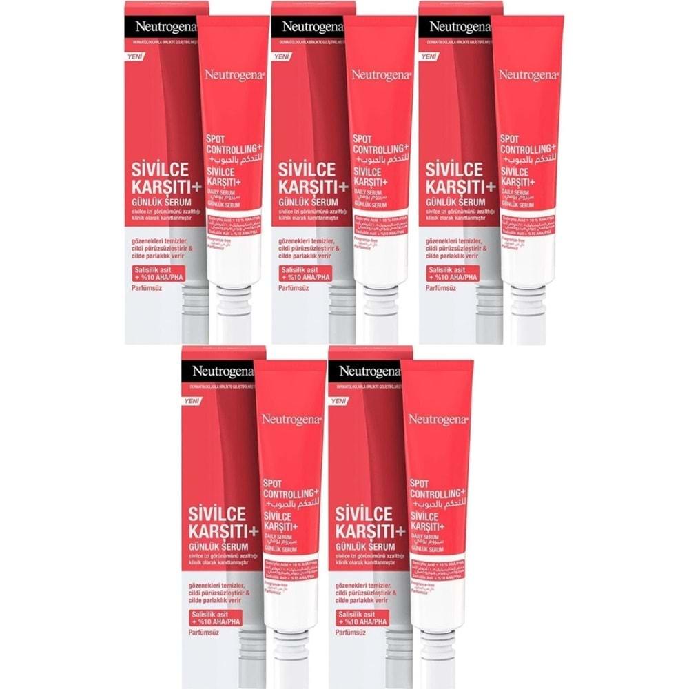 Neutrogena Spot Controlling Sivilce Karşıtı Serum 30ML (5 Li Set)