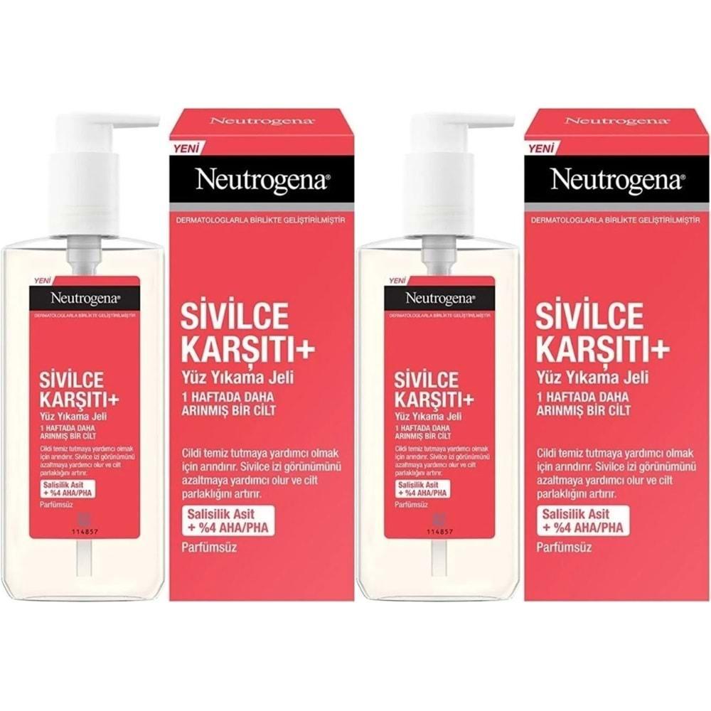 Neutrogena Düzensiz Cilt Tipleri için Yüz Yıkama Jeli 200ML (2 Li Set)