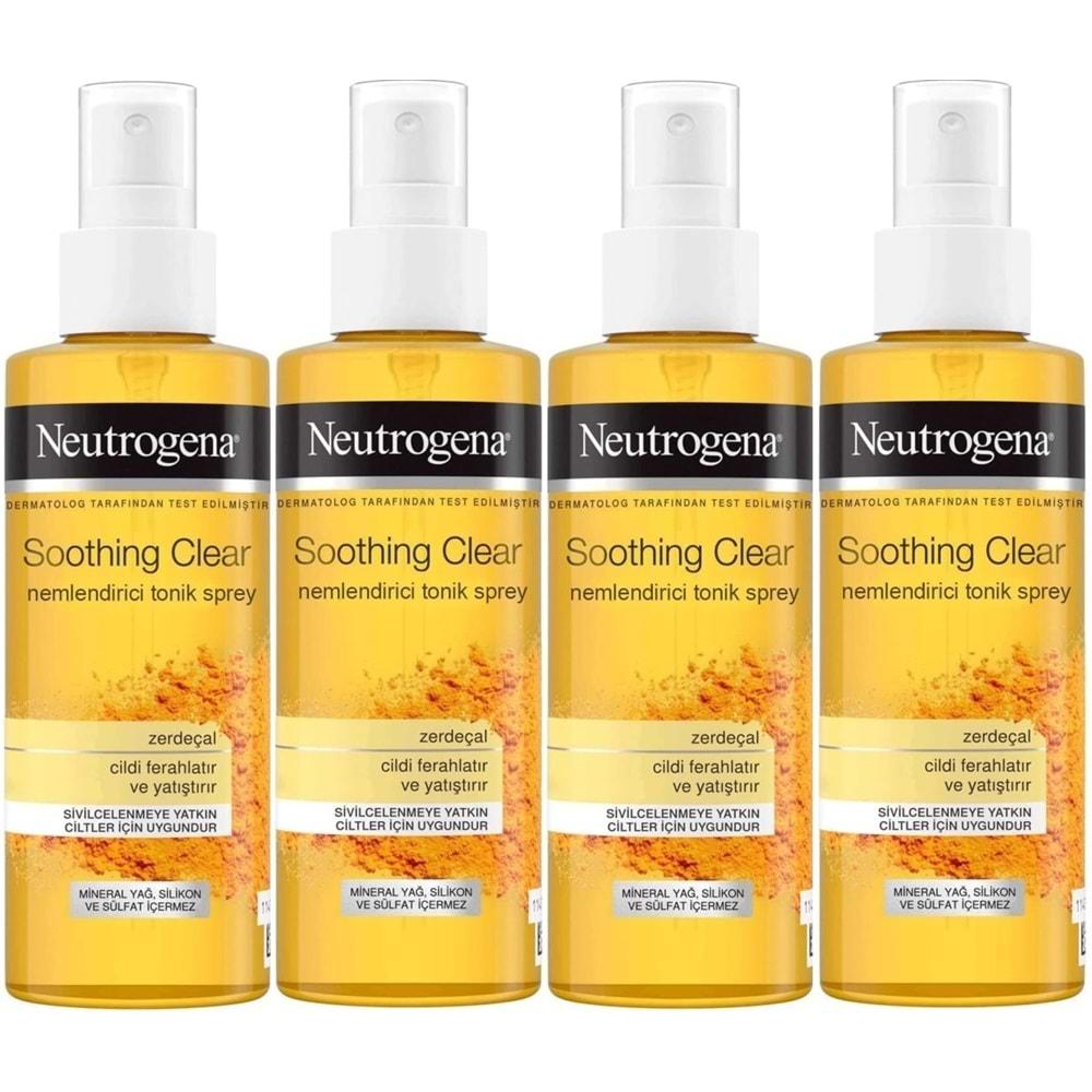 Neutrogena Soothing Clear Yüz Bakım Nemlendirici Tonik Spreyi 125ML (4 Lü Set)