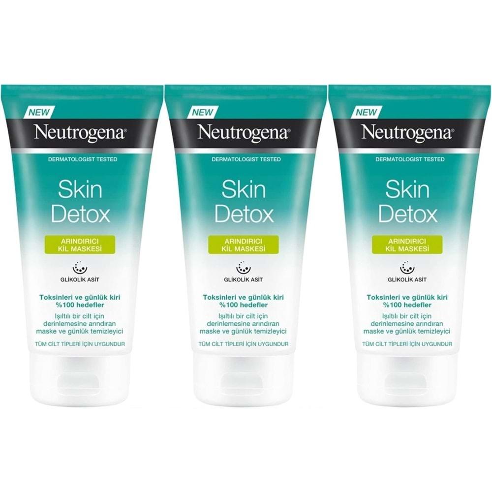 Neutrogena Skin Detox Arındırıcı Kil Maskesi 150ML (3 Lü Set)