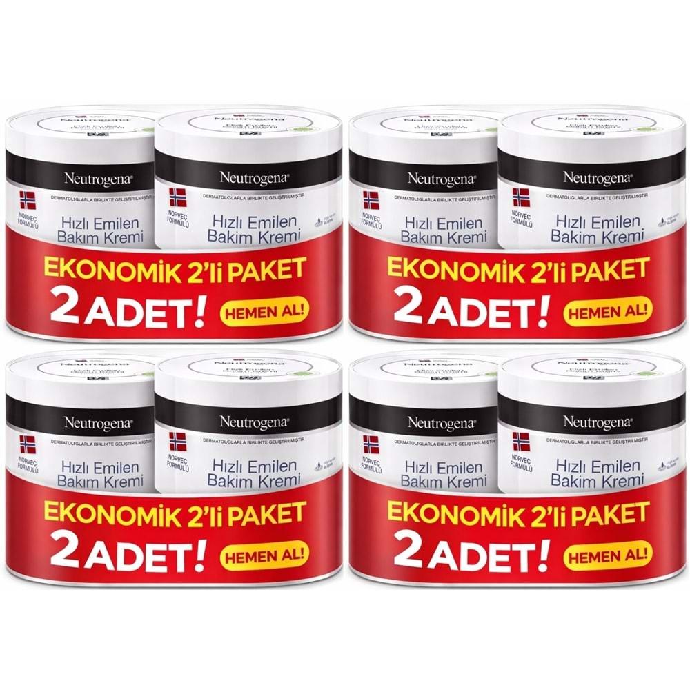 Neutrogena Norveç Formülü Hızlı Emilen Bakım Kremi 200ML+200ML 400ML Avantaj PK (4 Lü Set)
