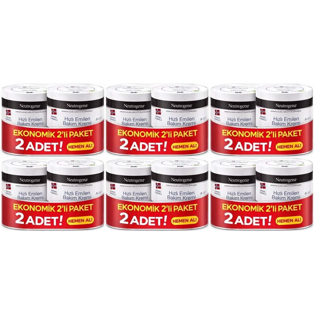 Neutrogena Norveç Formülü Hızlı Emilen Bakım Kremi 200ML+200ML 400ML Avantaj PK (6 Lı Set)