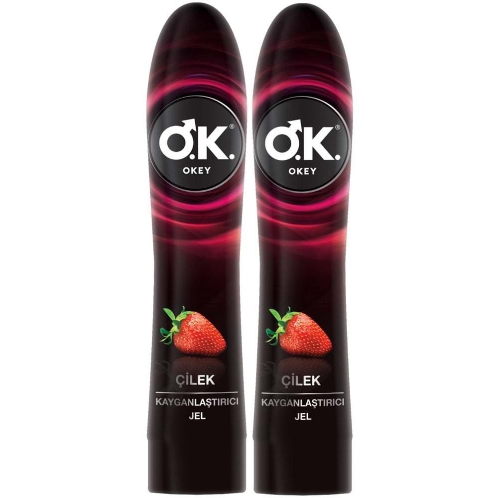 Okey Kayganlaştırıcı Jel 100ML Çilekli (2 Li Set)