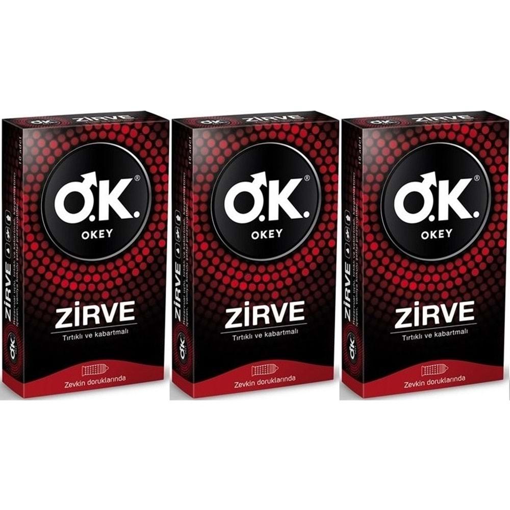 Okey Prezervatif 30 Adet Zirve (3 Lü Set)