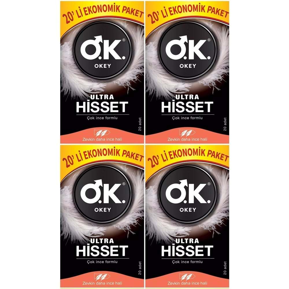 Okey Prezervatif 80 Adet Ultra Hisset Ekonomik Pk (4 Lü Set)