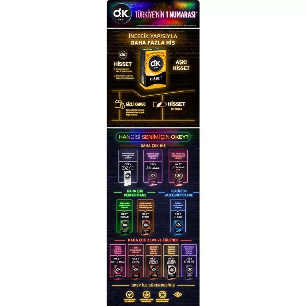 Okey Prezervatif 120 Adet Hisset Ekonomik Pk (6PK*20)