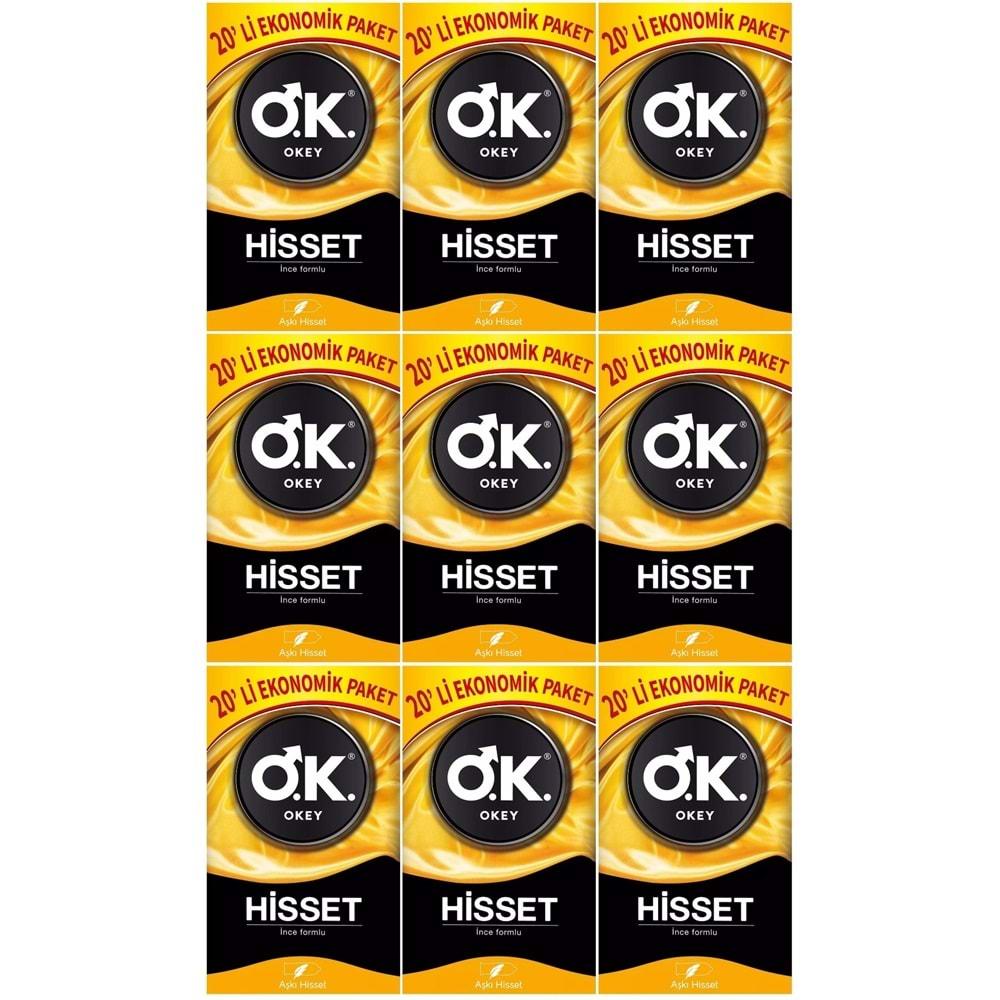 Okey Prezervatif 180 Adet Hisset Ekonomik Pk (9PK*20)