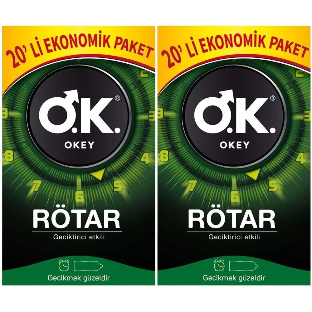 Okey Prezervatif 40 Adet Rötar (Geciktirici Etkili) Ekonomik Pk (2PK*20)