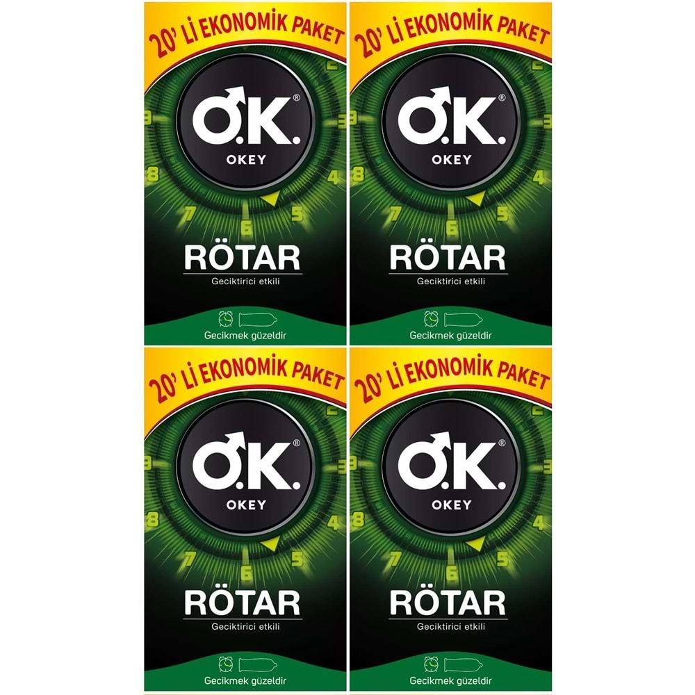 Okey Prezervatif 80 Adet Rötar (Geciktirici Etkili) Ekonomik Pk (4 Lü Set)