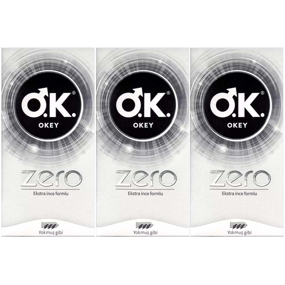 Okey Prezervatif 30 Adet Zero (Ekstra İnce Formlu) (3PK*10)