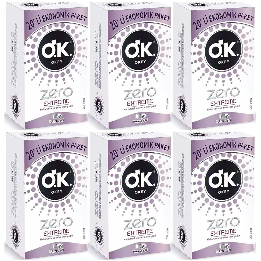 Okey Prezervatif 120 Adet Zero Extreme Ekonomik Pk (6 Lı Set)