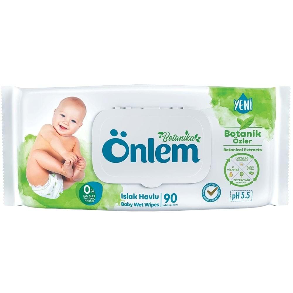 Önlem Islak Havlu Mendil 90 Yaprak Botanika Özlü (48 Li Set) Plastik Kapaklı 4320 Yaprak