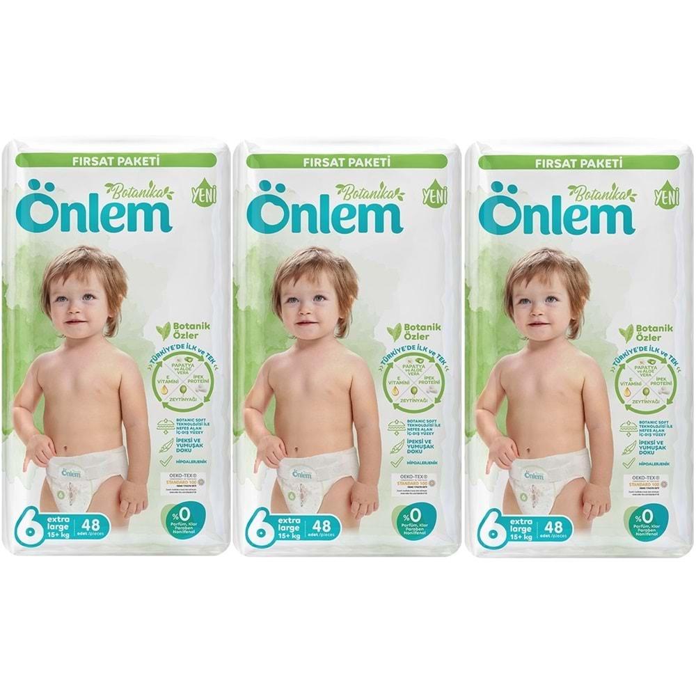 Önlem Bebek Bezi Botanika Beden:6 (15+KG) Extra Large 144 Adet Aylık Fırsat Pk