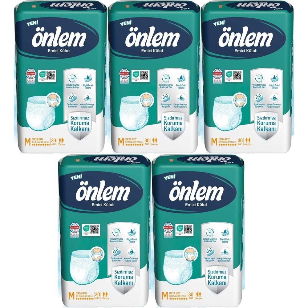 Önlem Emici Külot Yetişkin Hasta Bezi M - Medium - Orta 150 Adet (5PK*30)