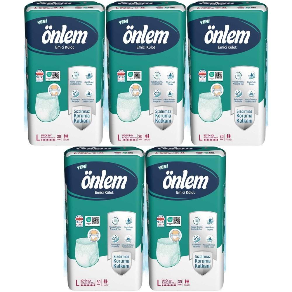 Önlem Emici Külot Yetişkin Hasta Bezi L - Large - Büyük 150 Adet (5PK*30)