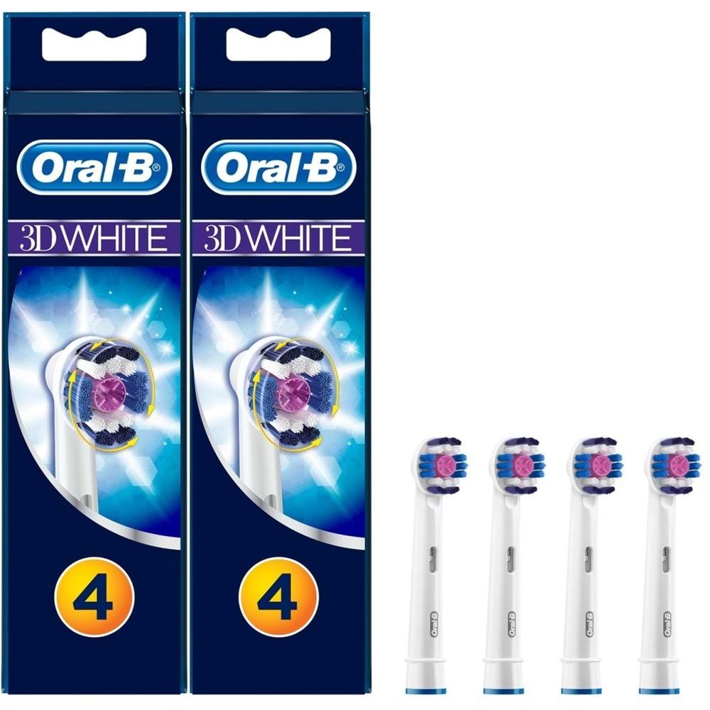 Oral-B Diş Fırçası Yedek Başlığı 3D White Siyah 8 Adet (2PK*4)