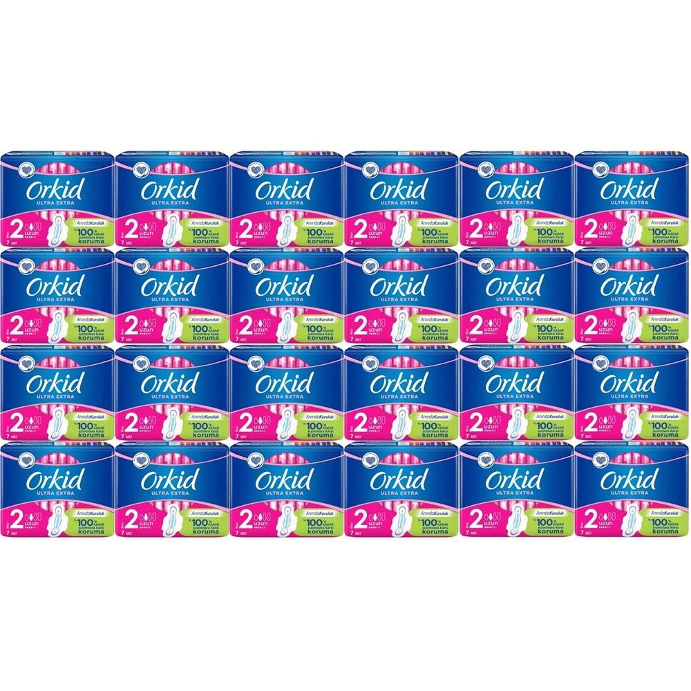 Orkid Hijyenik Ped Ultra Extra Koruma Uzun 168 Adet (24PK*7)