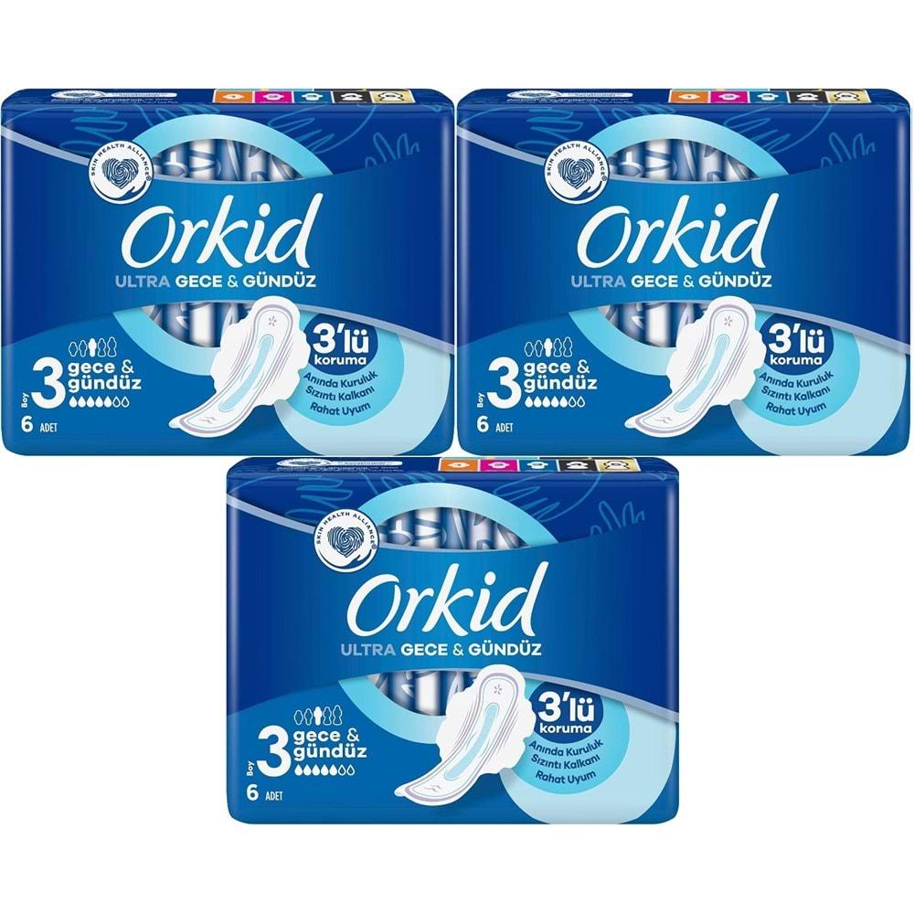 Orkid Hijyenik Ped Ultra Extra Gece&Gündüz 18 Adet (3PK*6)