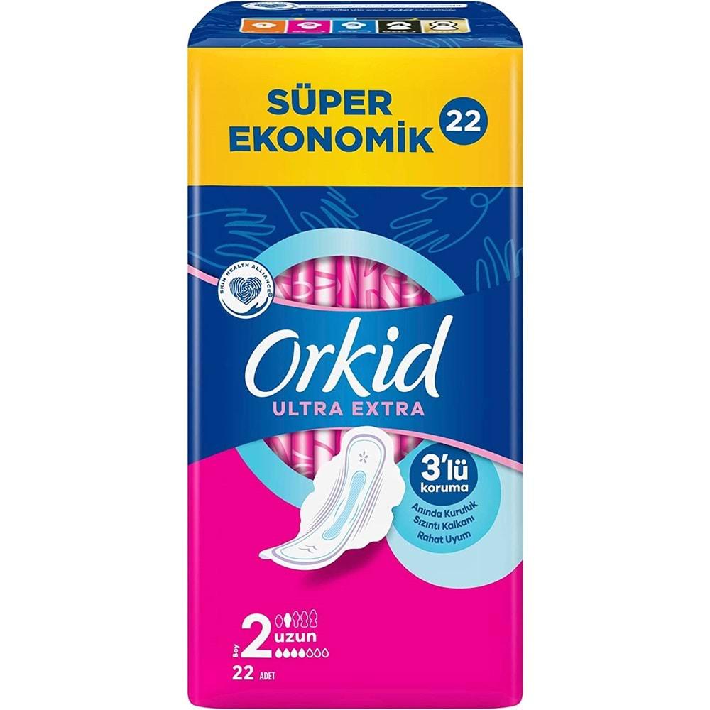 Orkid Hijyenik Ped Ultra Extra Koruma Uzun 66 Adet Süper Ekonomik Pk (3PK*22)