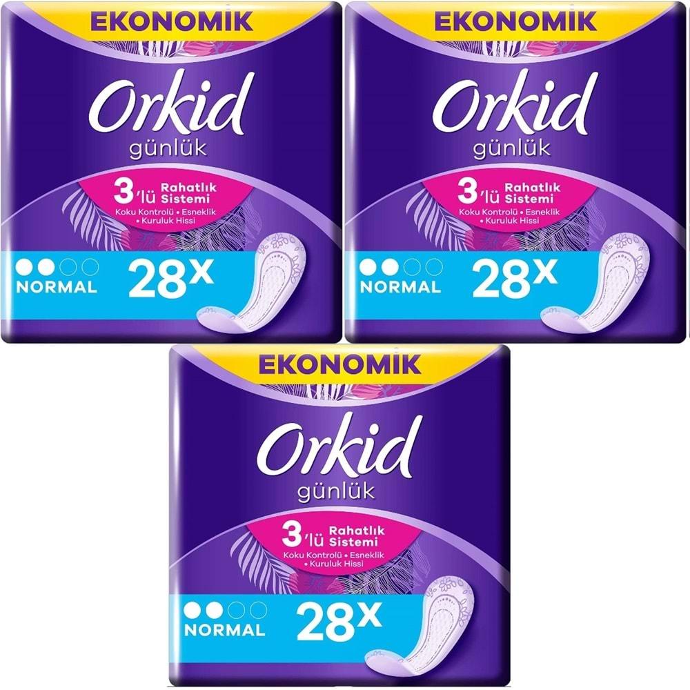 Orkid Günlük Ped Günlük Koruma Normal 84 Adet Ekonomik Paket (Tekli Paketlerde) (3PK*28)