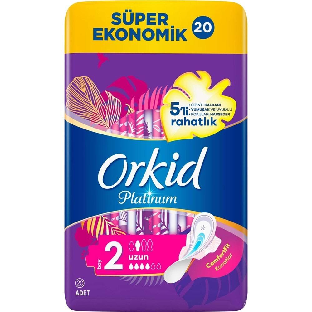 Orkid Platinum Hijyenik Ped Uzun 120 Adet (6PK*20) Süper Ekonomik Pk