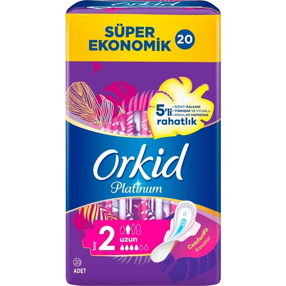 Orkid Platinum Hijyenik Ped Uzun 120 Adet (6PK*20) Süper Ekonomik Pk