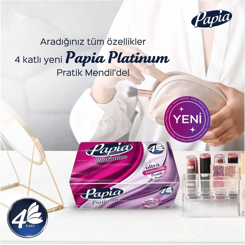 Papia Platinum Pratik Mendil 125 Yaprak (4 Katlı) 375 Yaprak (3PK*125)