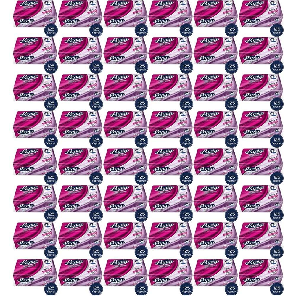 Papia Platinum Pratik Mendil 125 Yaprak (4 Katlı) 6000 Yaprak (48PK*125)
