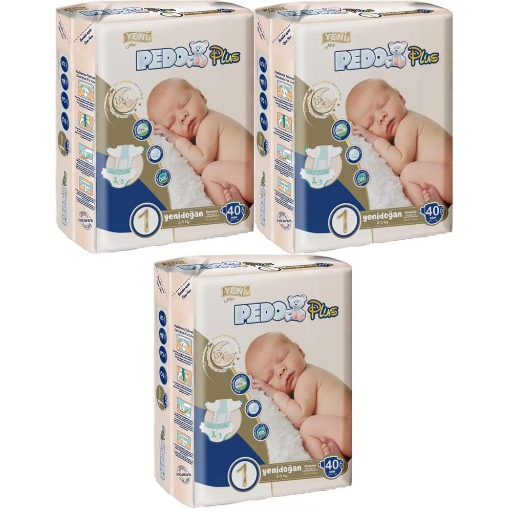 Pedo Plus Bebek Bezi Beden:1 (2-5KG) Yeni Doğan 120 Adet Jumbo Fırsat Pk