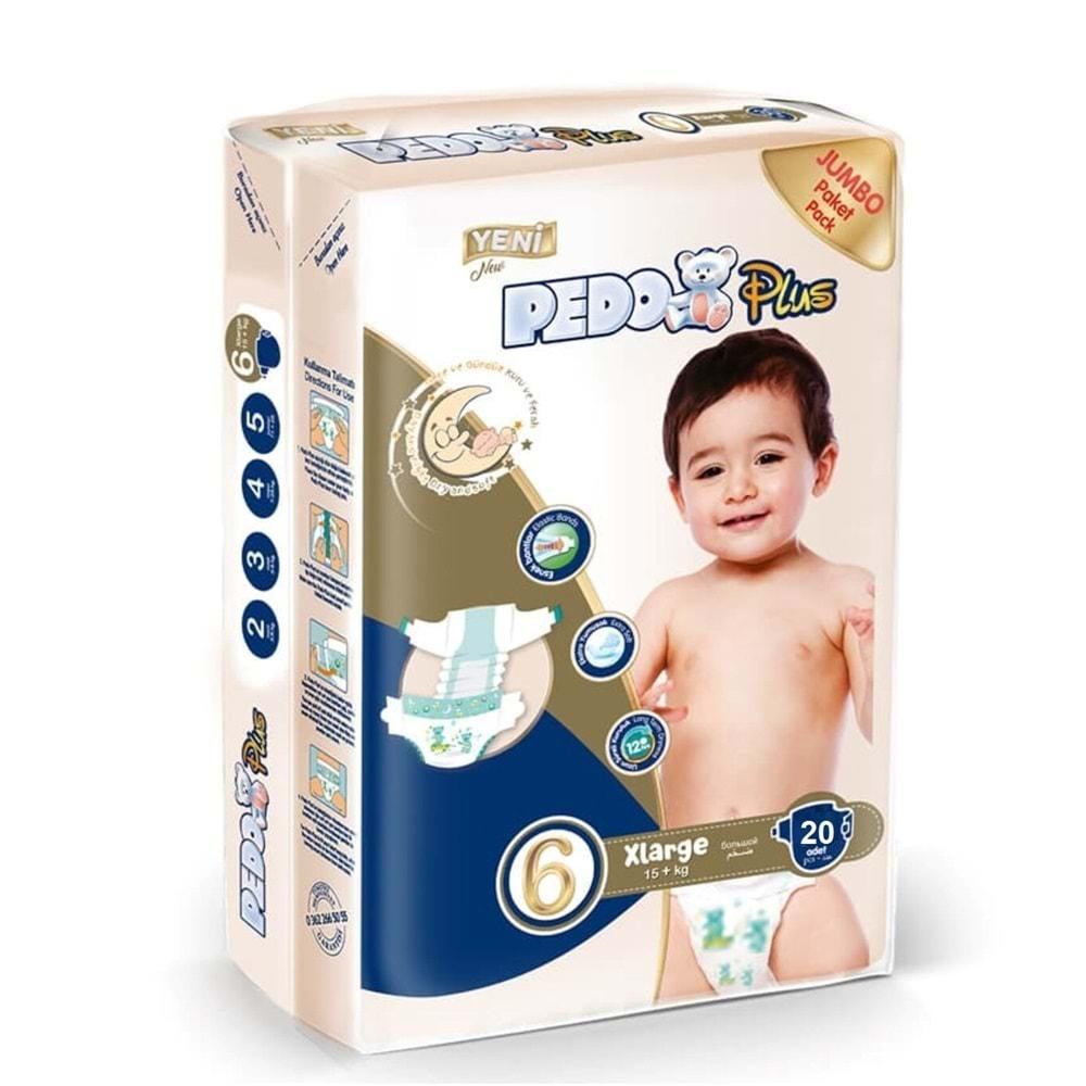 Pedo Plus Bebek Bezi Beden:6 (15+KG) Extra Large 120 Adet Jumbo Avantaj Pk