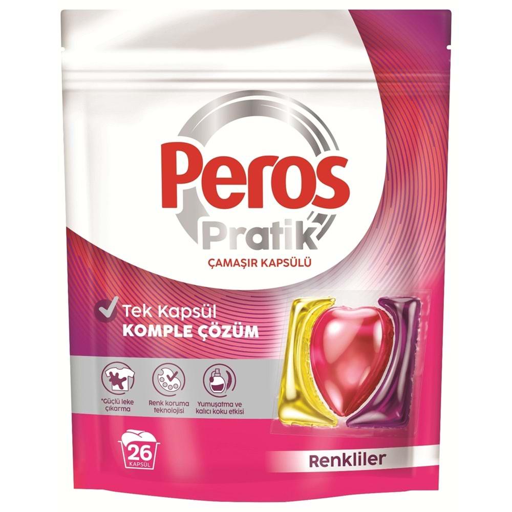 Peros Pratik Matik Çamaşır Deterjanı Kapsülü - Tableti 234 Adet Renkliler (9PK*26)