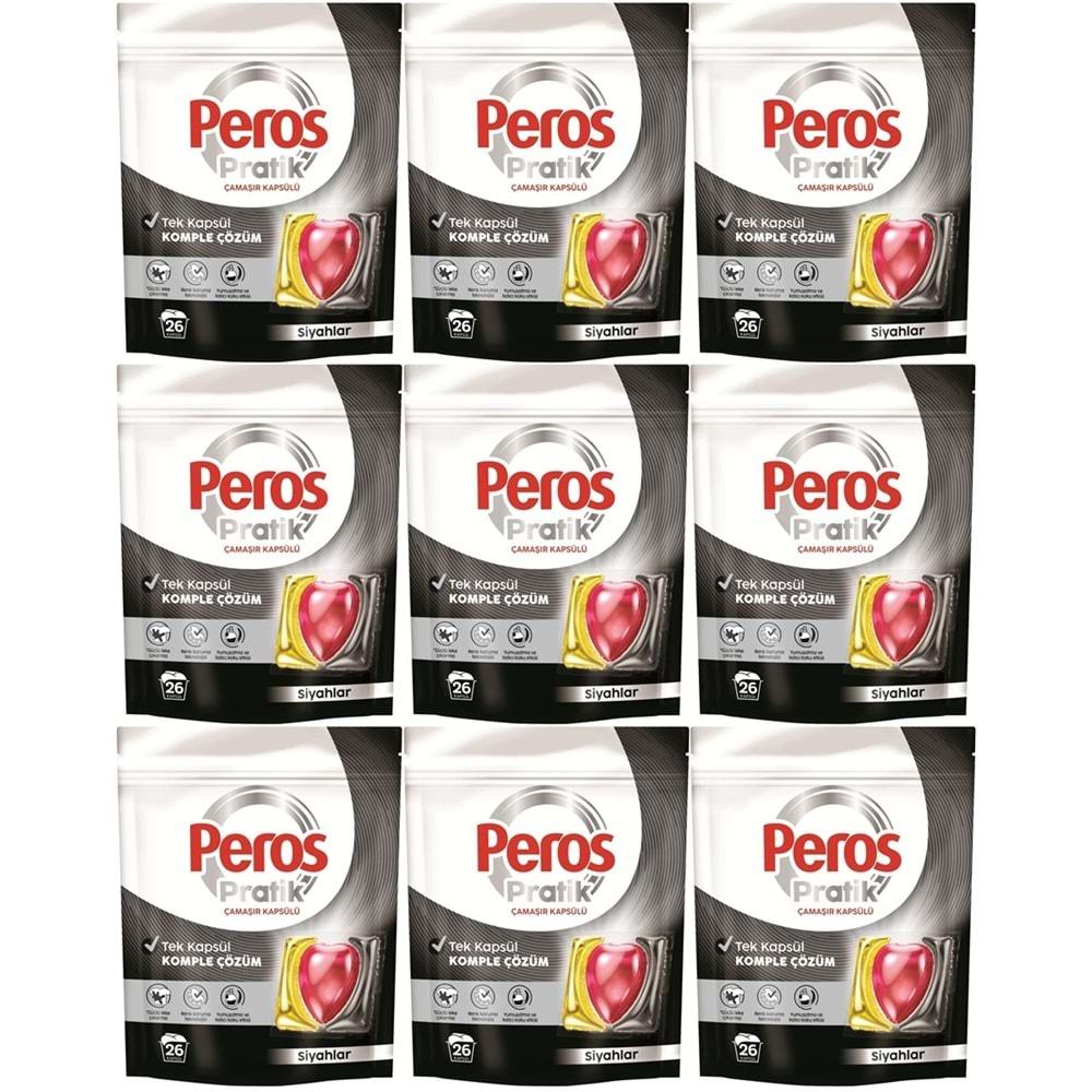 Peros Pratik Matik Çamaşır Deterjanı Kapsülü - Tableti 234 Adet Siyahlar (9PK*26)