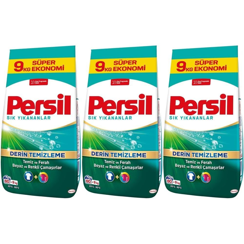 Persil Matik Toz Çamaşır Deterjanı 27KG Sık Yıkananlar Beyaz ve Renkliler İçin (3PK*9KG)(180 Yıkama)