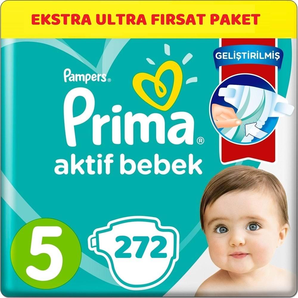 Prima Bebek Bezi Beden:5 (11-16Kg) Junior 272 Adet Ekstra Ultra Fırsat Pk