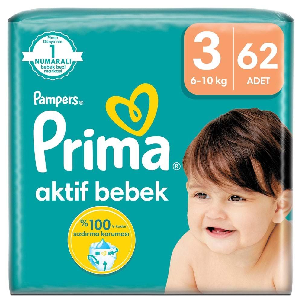 Prima Bebek Bezi Beden:3 (6-10Kg) Midi 372 Adet Süper Ekonomik Mega Pk