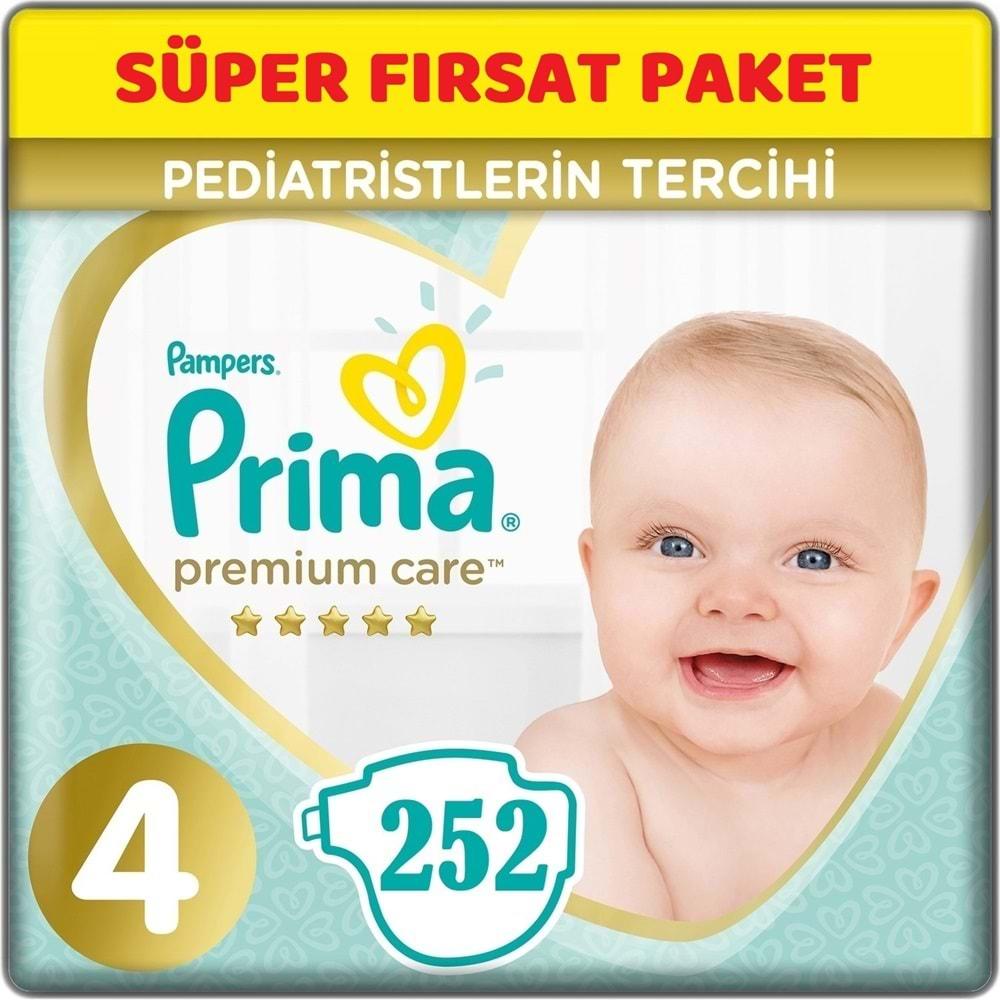 Prima Premium Care Bebek Bezi Beden:4 (9-14) Maxi 252 Adet Süper Fırsat Pk