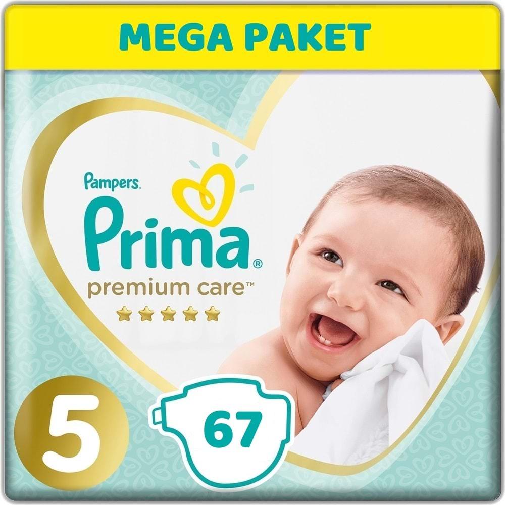 Prima Premium Care Bebek Bezi Beden:5 (11-16Kg) Junior 67 Adet Mega Pk