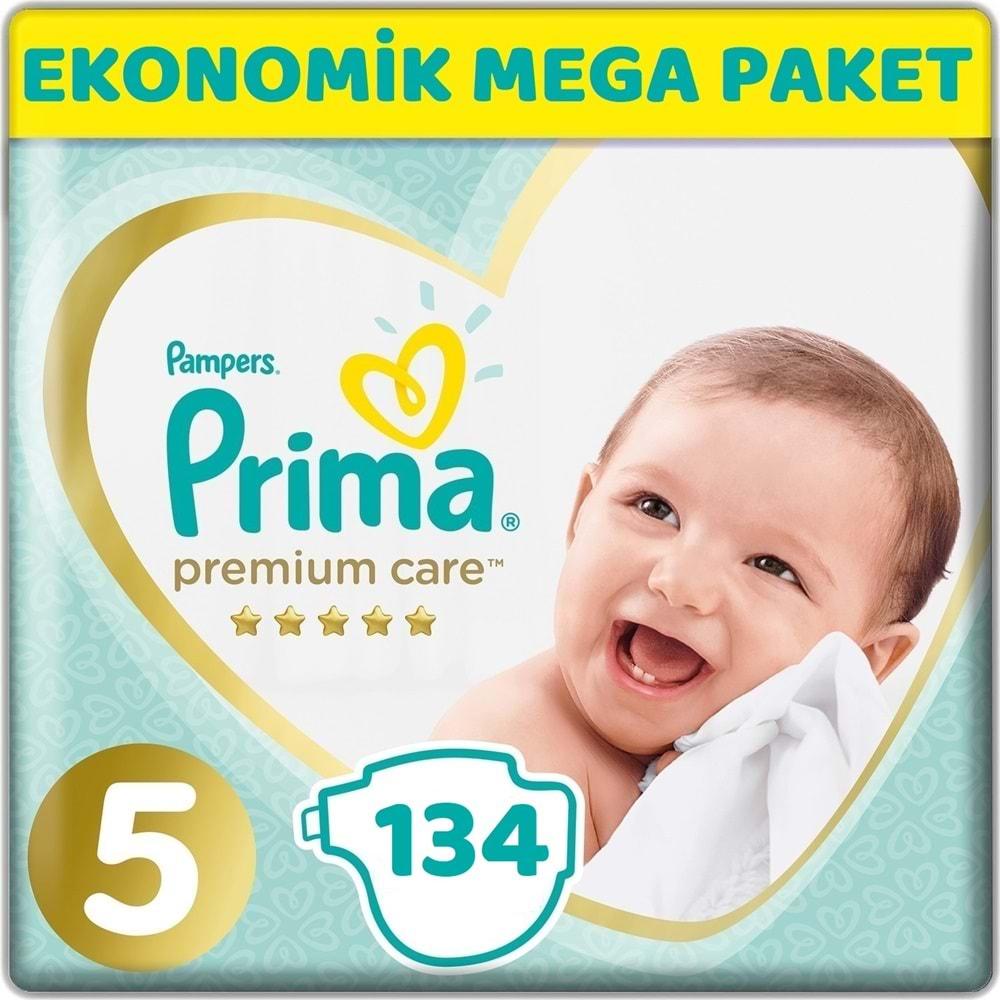 Prima Premium Care Bebek Bezi Beden:5 (11-16Kg) Junior 134 Adet Ekonomik Mega Pk