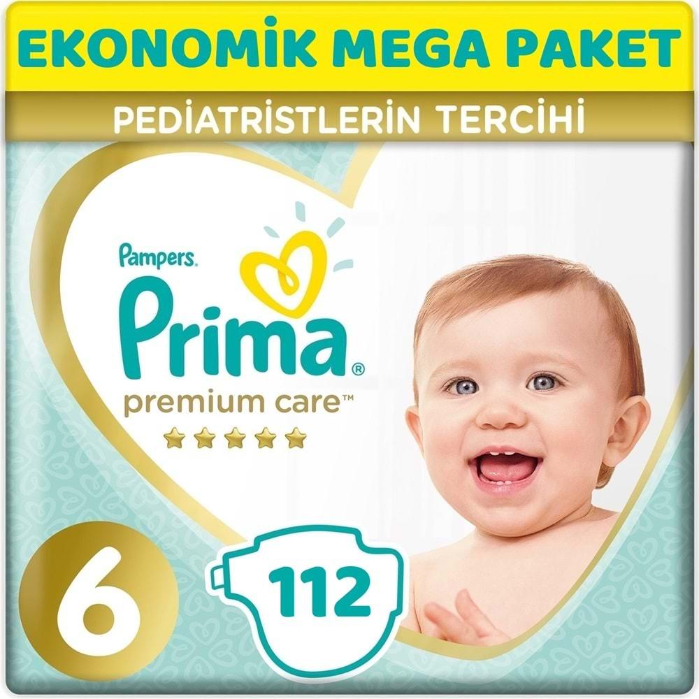 Prima Premium Care Bebek Bezi Beden:6 (13+Kg) Extra Large 112 Adet Ekonomik Mega Pk