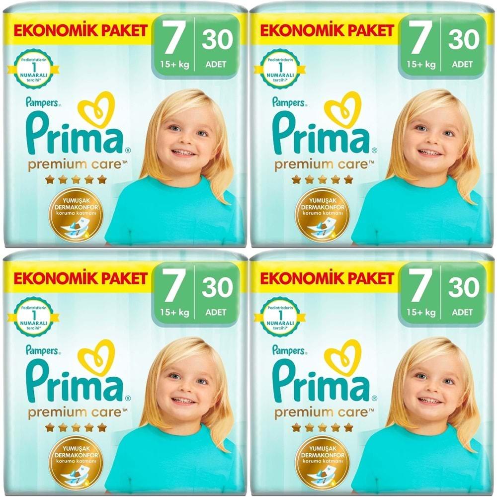 Prima Premium Care Bebek Bezi Beden:7 (15+KG) XXX Large 120 Adet Süper Ekonomik Fırsat Pk