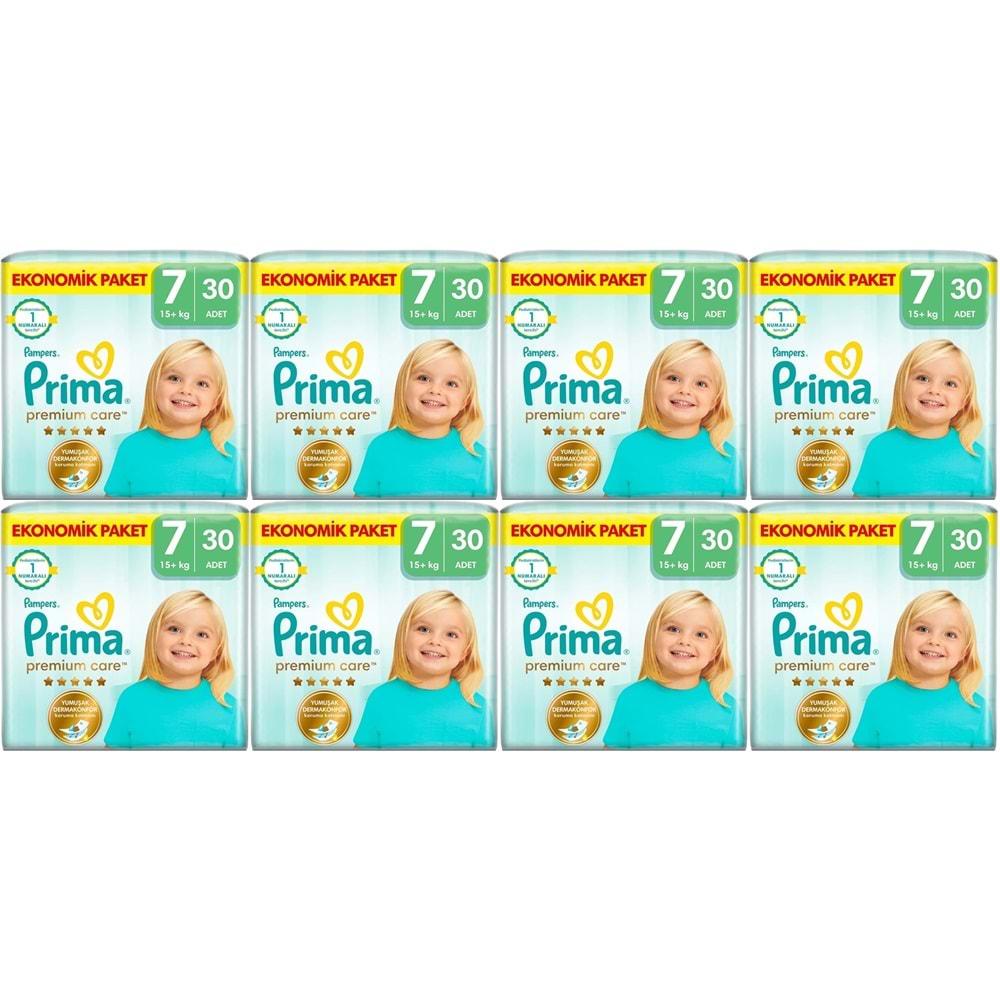 Prima Premium Care Bebek Bezi Beden:7 (15+KG) XXX Large 240 Adet Ultra Ekonomik Fırsat Pk