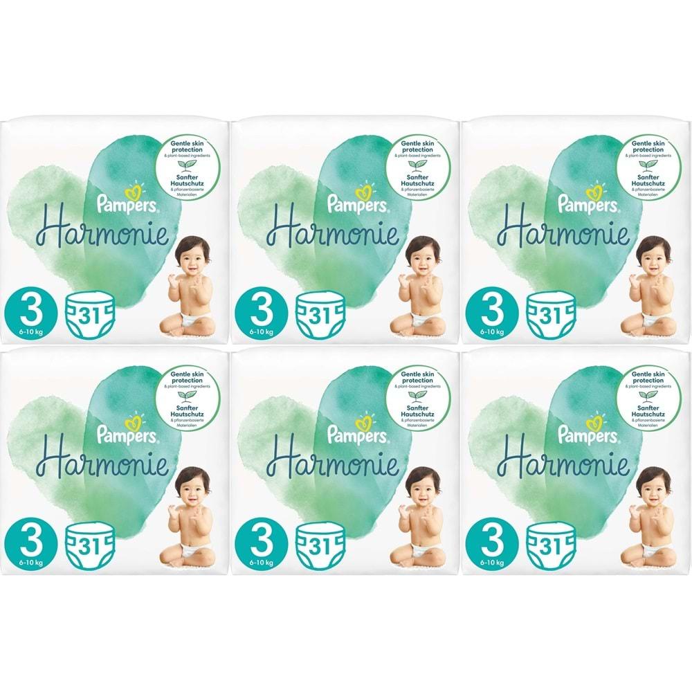 Prima Pampers Harmonie Bebek Bezi Beden:3 (6-10KG) Midi 186 Adet Ekstra Ultra Fırsat Pk