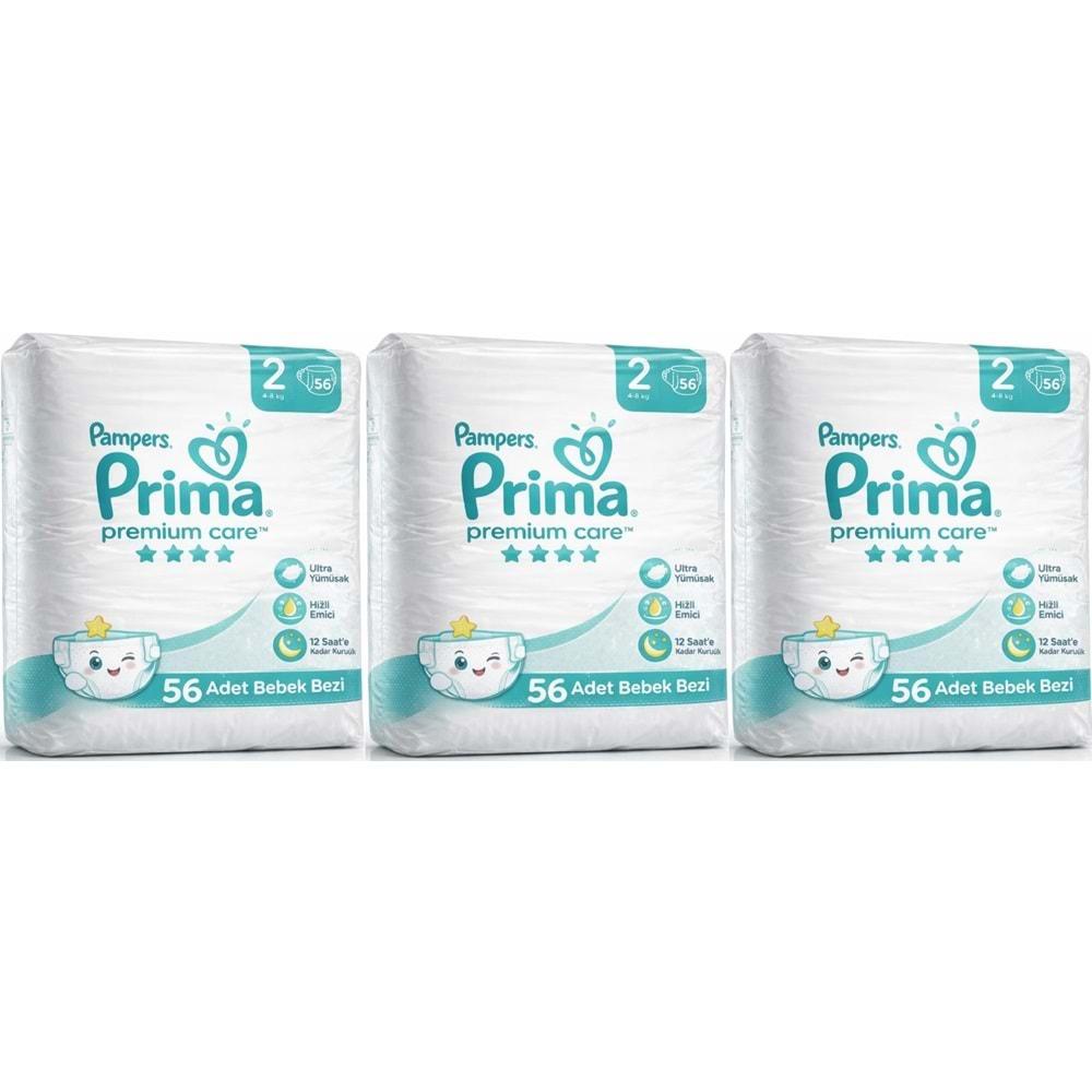 Prima Premium Care Bebek Bezi Beden:2 (4-8KG) Mini 168 Adet Aylık Mega Pk