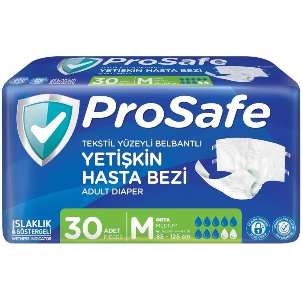 Prosafe Hasta Bezi Yetişkin Bel Bantlı Tekstil Yüzey M-Orta Boy 150 Adet (5PK*30)