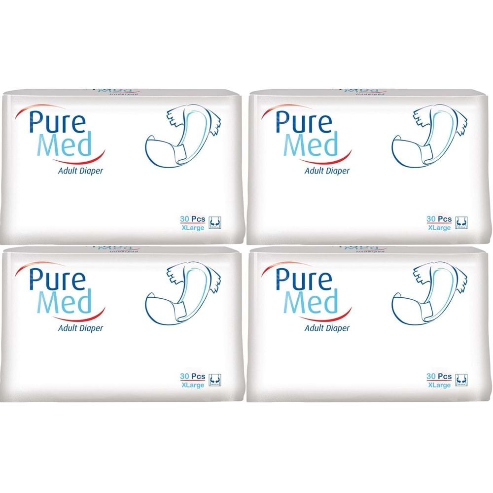 Puremed Hasta Bezi Bel Bantlı Tekstil Yüzey XL Extra Large 120 Adet (4PK*30)