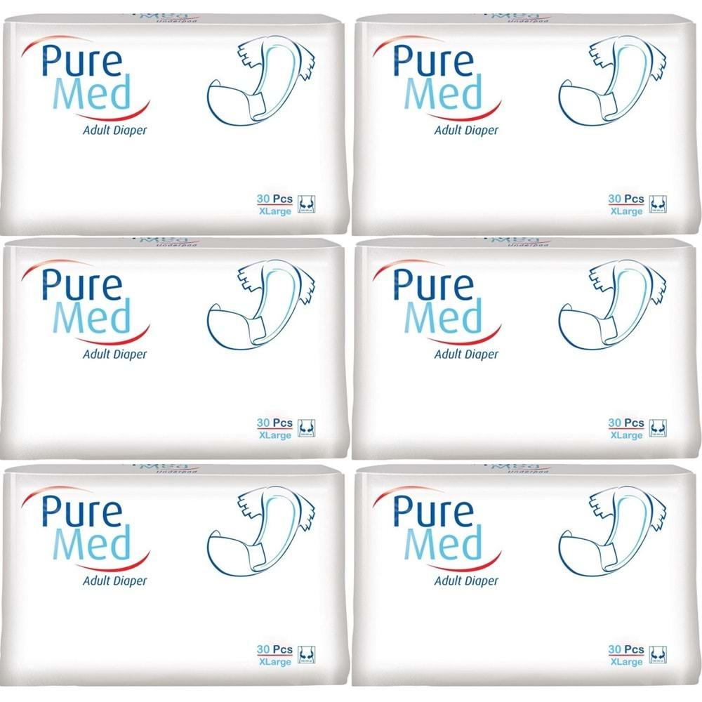 Puremed Hasta Bezi Bel Bantlı Tekstil Yüzey XL Extra Large 180 Adet (6PK*30)