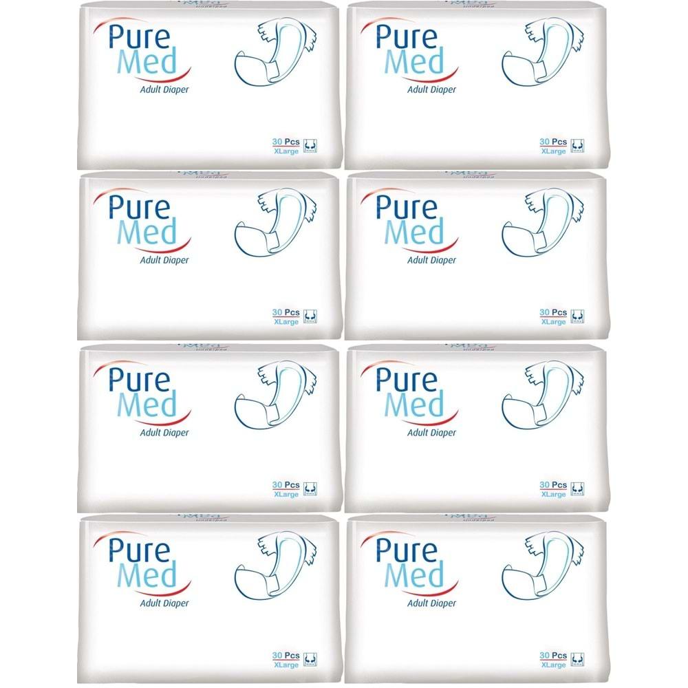 Puremed Hasta Bezi Bel Bantlı Tekstil Yüzey XL Extra Large 240 Adet (8PK*30)